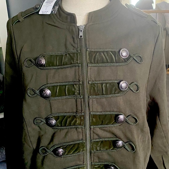 torrid Jackets & Blazers - Women’s military style olive green jersey jacket.